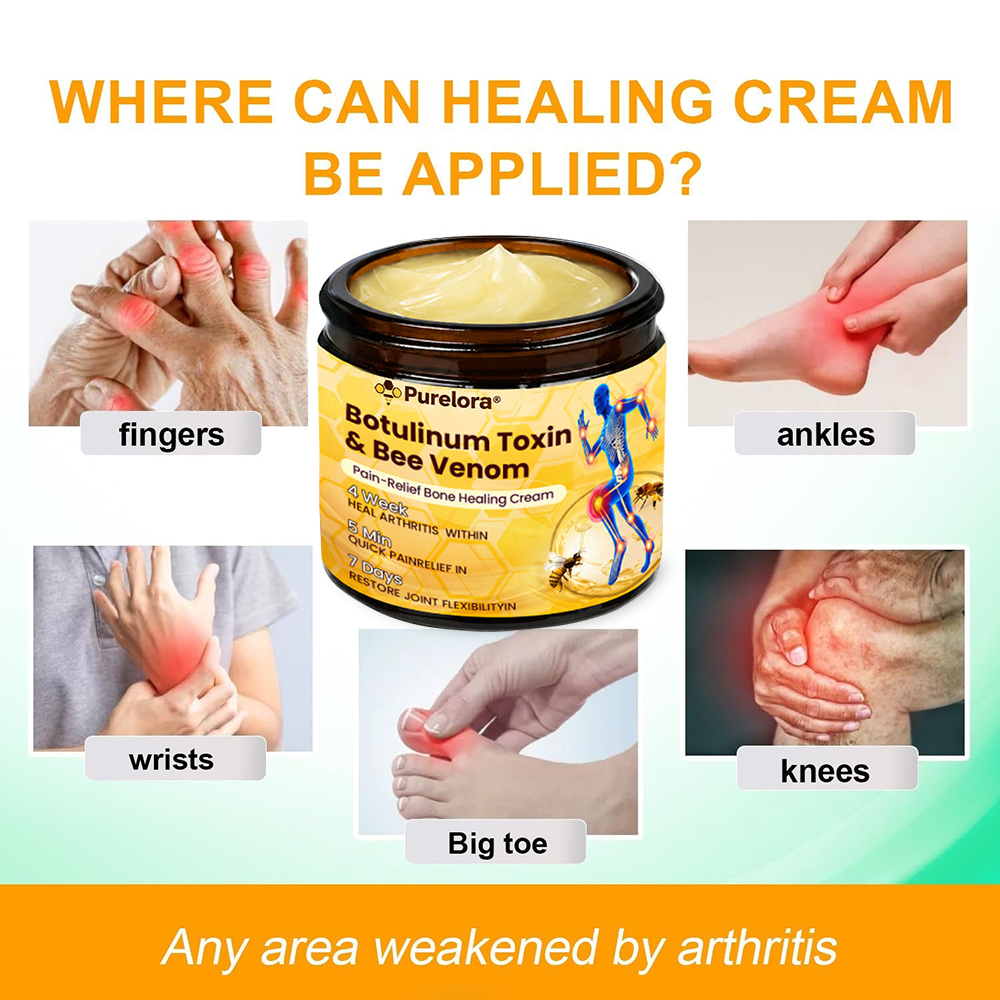 Purelora® Cream with Botulinum Toxin and Bee Venom for Pain Relief and Bone Regeneration