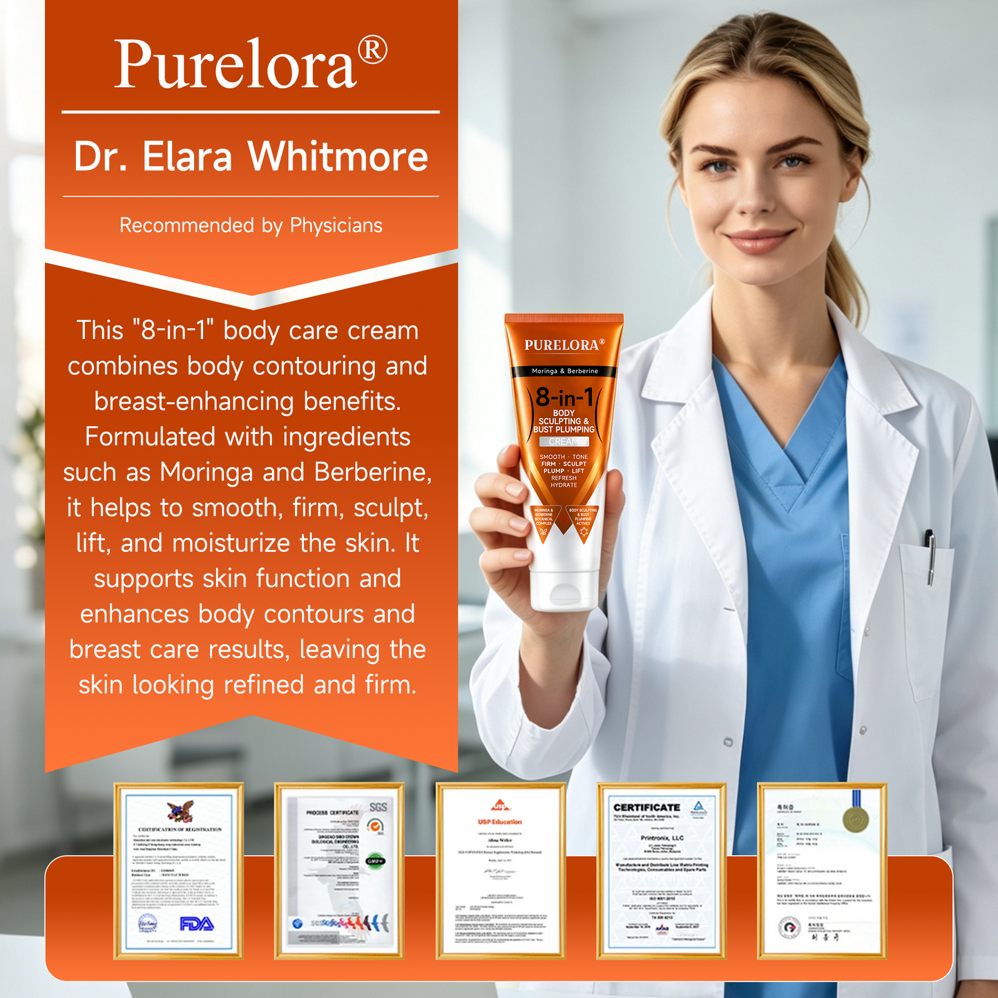 𝐎𝐟𝐟𝐢𝐜𝐢𝐚𝐥 𝐁𝐫𝐚𝐧𝐝 𝐒𝐭𝐨𝐫𝐞 |Official PURELORA® Bust Lift & Firming Cream | 8-in-1 Moringa & Berberine Formula for Smoother, Firmer, Fuller-Looking Bust