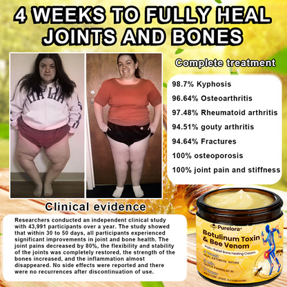 Purelora® Cream with Botulinum Toxin and Bee Venom for Pain Relief and Bone Regeneration
