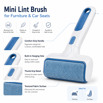 Jxvkxbsh Mini Lint Brush for Furniture & Car Seats