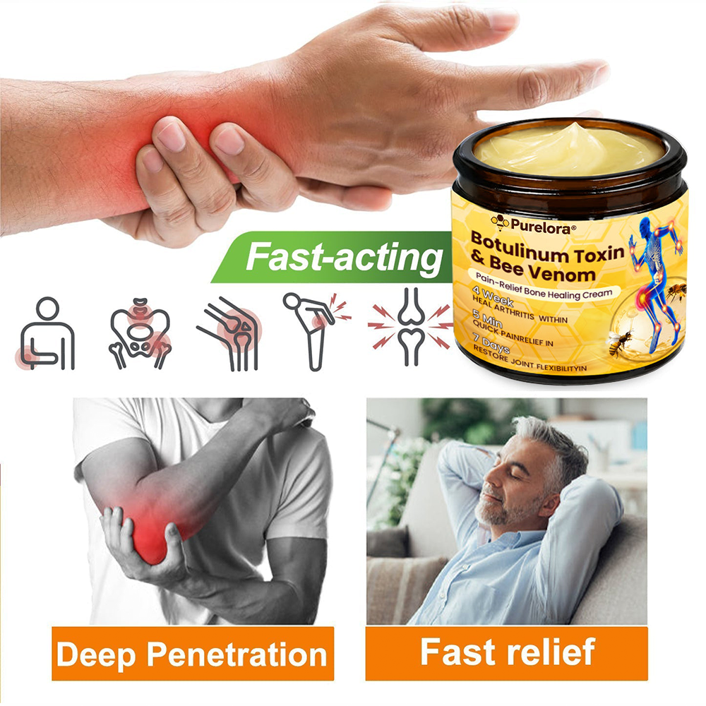 Purelora® Cream with Botulinum Toxin and Bee Venom for Pain Relief and Bone Regeneration
