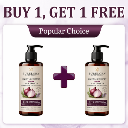 🌿👨‍⚕️ Official UK Flagship Store 🇬🇧 | 🔥PURELORA® Onion & Rosemary 2-in-1 Anti-Hair Loss & Growth Set — Infused with a 15x potent hair-growth active complex to help you achieve thicker, fuller, and stronger hair.
