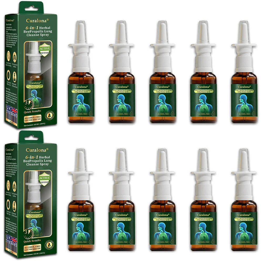 💚🇬🇧 Official Store:Curalona® 6-in-1 Herbal BeePropolis Lung Cleanse Spray🐝（👨‍⚕️Directly acts on COPD, asthma, chronic bronchitis (CB), respiratory infections, lung cancer, sinusitis, and other conditions）