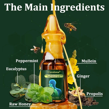 💚🇬🇧 Official Store:Curalona® 6-in-1 Herbal BeePropolis Lung Cleanse Spray🐝（👨‍⚕️Directly acts on COPD, asthma, chronic bronchitis (CB), respiratory infections, lung cancer, sinusitis, and other conditions）