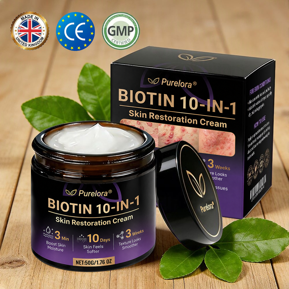 Made and Shipped from the UK 🍁 Purelora® Biotin 10-in-1 Skin Repair Cream — Last Day of Sale: 75% Off
