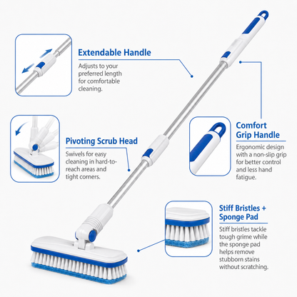Jxvkxbsh Extendable Tub & Tile Scrubber