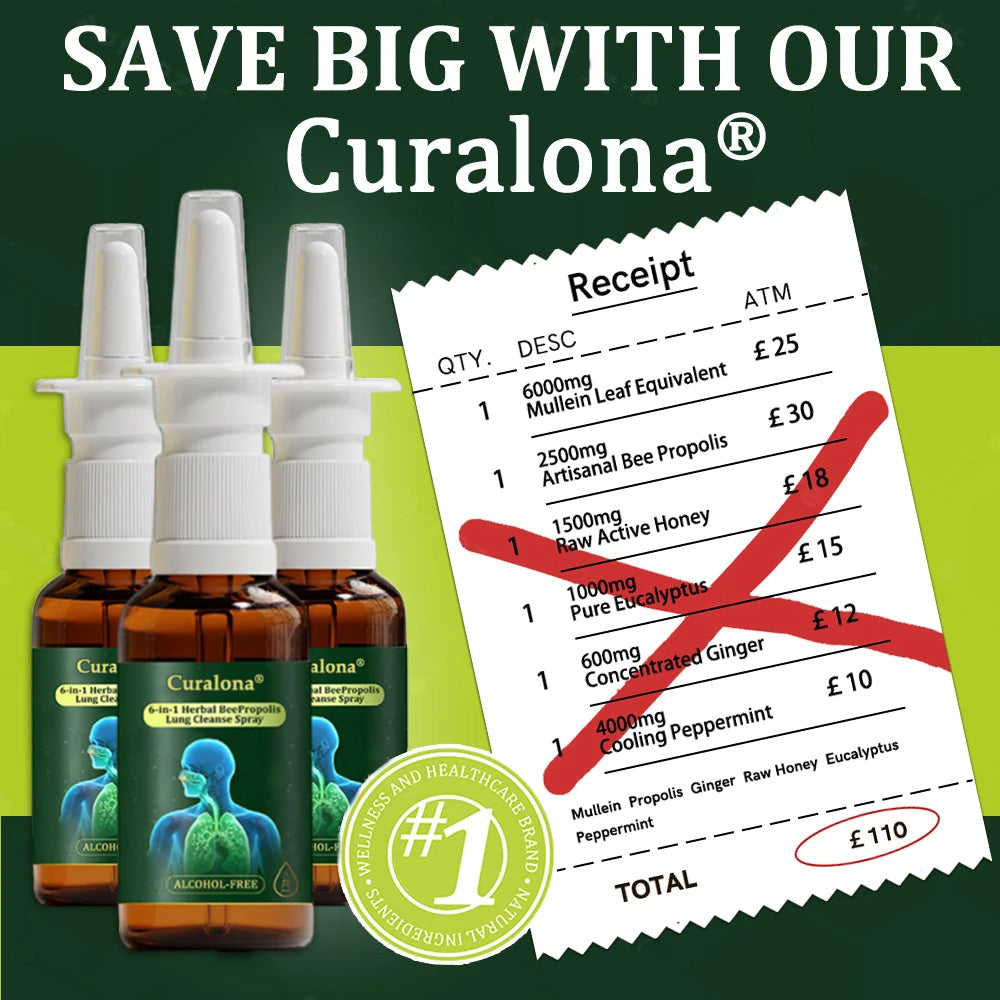 💚🇬🇧 Official Store:Curalona® 6-in-1 Herbal BeePropolis Lung Cleanse Spray🐝（👨‍⚕️Directly acts on COPD, asthma, chronic bronchitis (CB), respiratory infections, lung cancer, sinusitis, and other conditions）